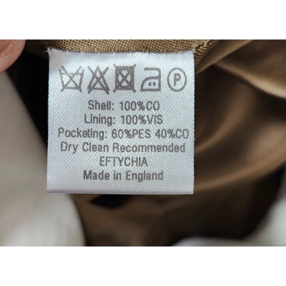 EFTYCHIA Ventile Beige Midi Skirt Straight Plaid Insert Belted UK 10 - Picture 10 of 13
